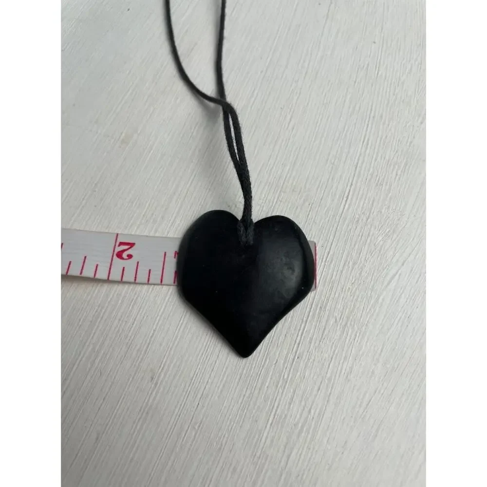 Necklace Pendant Heart Cord Tie Black Heart Whimsigoth Necklace Forest Fairy